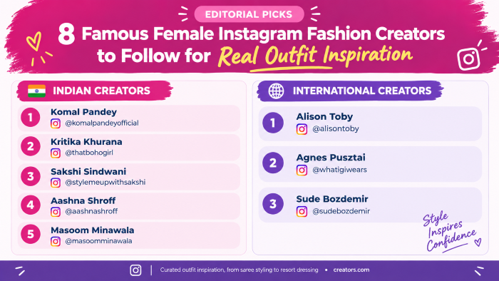 8 Famous Female Instagram Fashion Creators to Follow